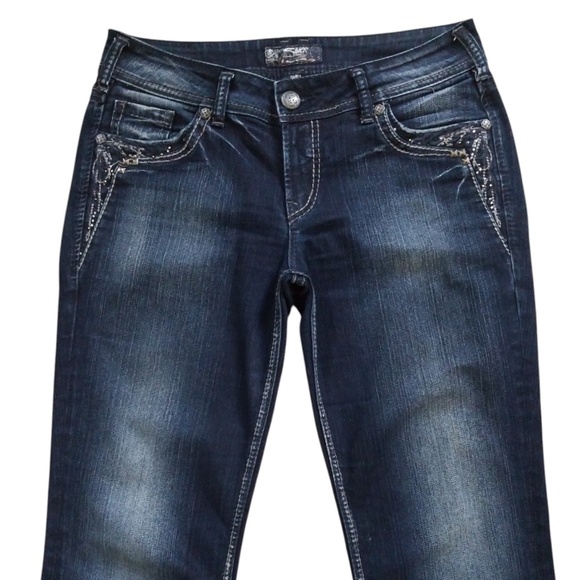 Silver Jeans Women's Embellished Suki 17" Bootcut Jeans Size 31 - Picture 2 of 13